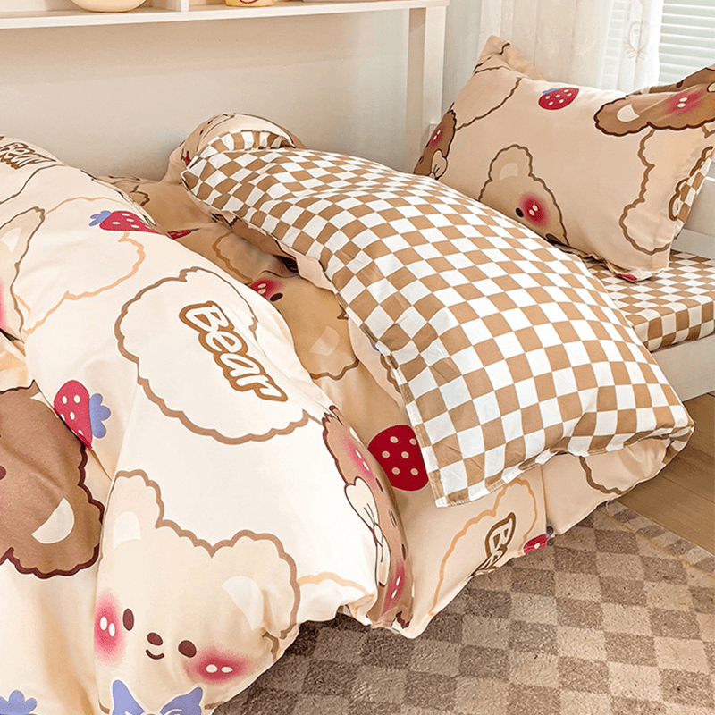 学生宿舍床上三件套非全棉纯棉床单被套单人上下铺被子床垫一整套