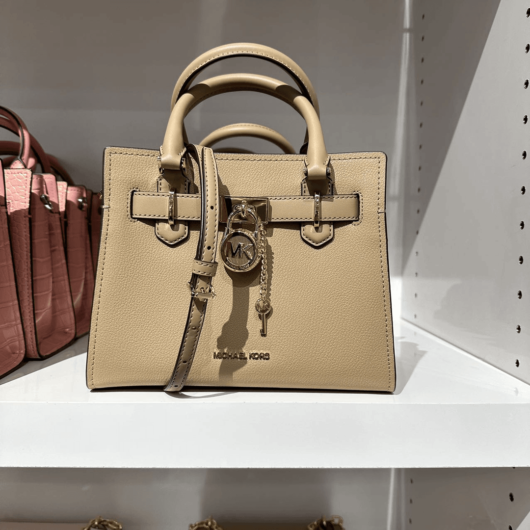 MICHAEL KORS HAMILTON锁头斜挎包奶茶色约25*11*20cm 35T1GHMS1L