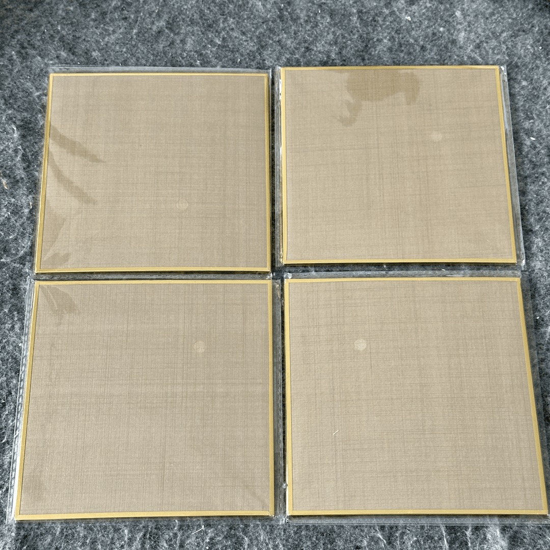 小岭工艺轩 15x15cm烟灰色绢卡 4张一套