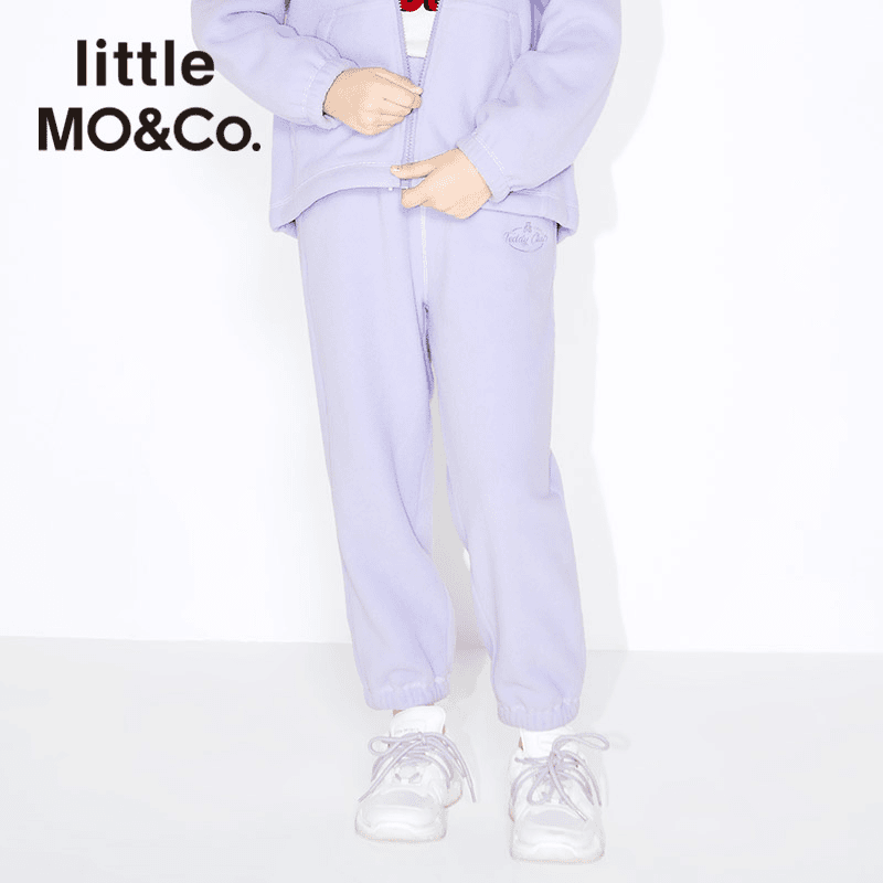 [加绒]little moco童装Teddy系列摇粒绒加绒长裤子#KBA4PATT03