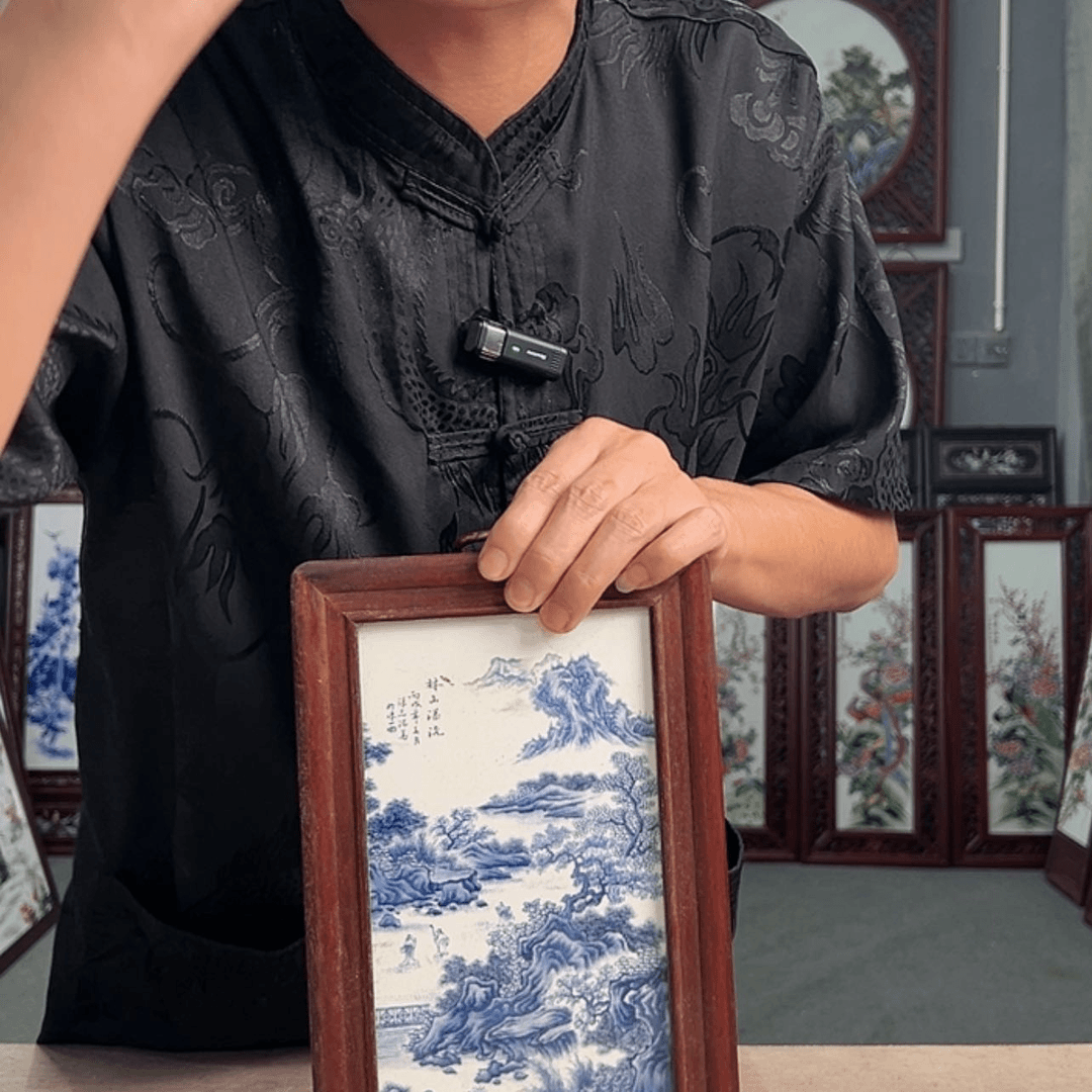 【闪购商品】陶瓷瓷片青花山水一幅