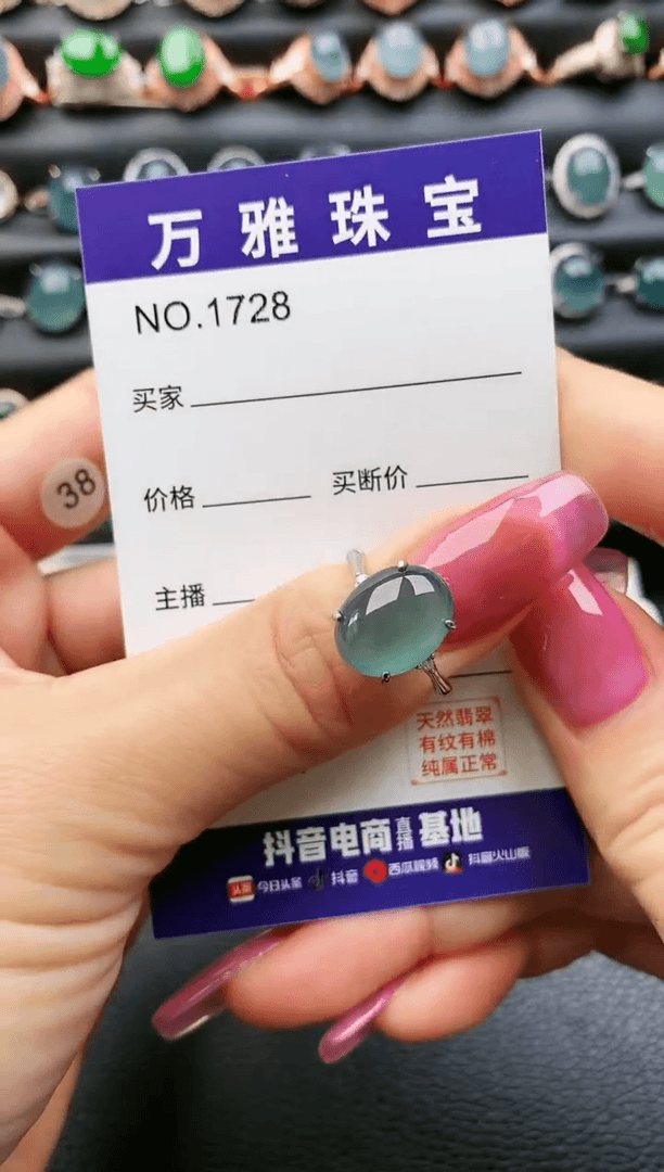【闪购商品】翡翠戒指银S925镶嵌1728