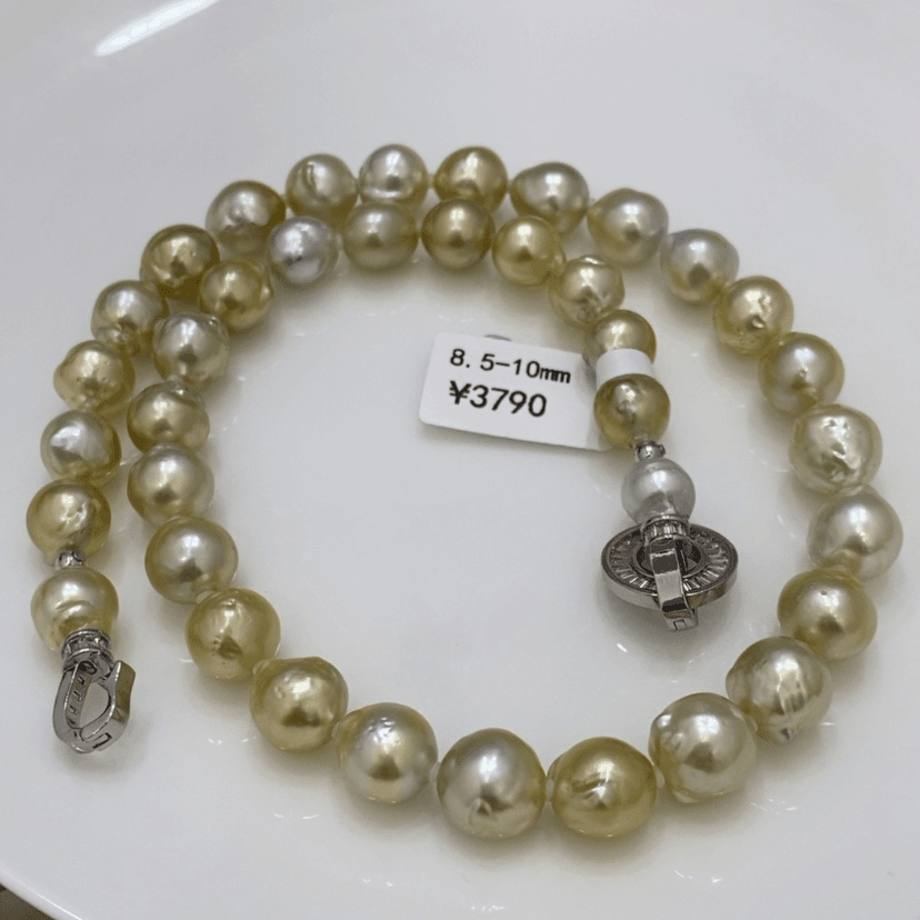 【闪购商品】海水珍珠颈饰未镶嵌留****年南洋金8.5-10mm项链清