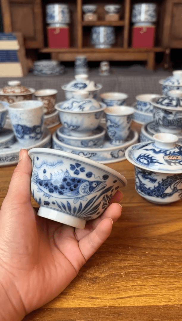 【闪购商品】陶瓷杯B****y857鱼藻压手