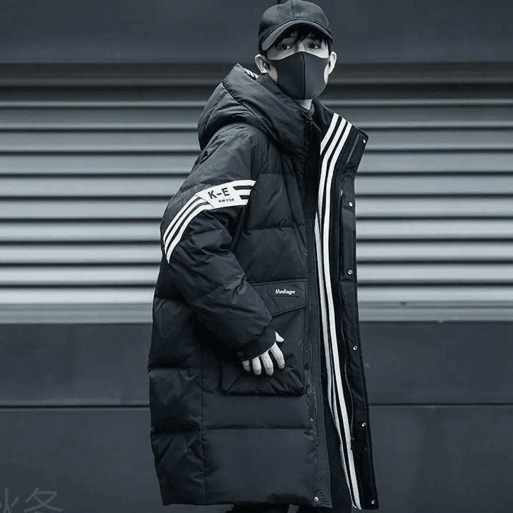 男士秋冬羽绒服中长款2023年冬季新款连帽加厚保暖过膝白鸭绒潮牌