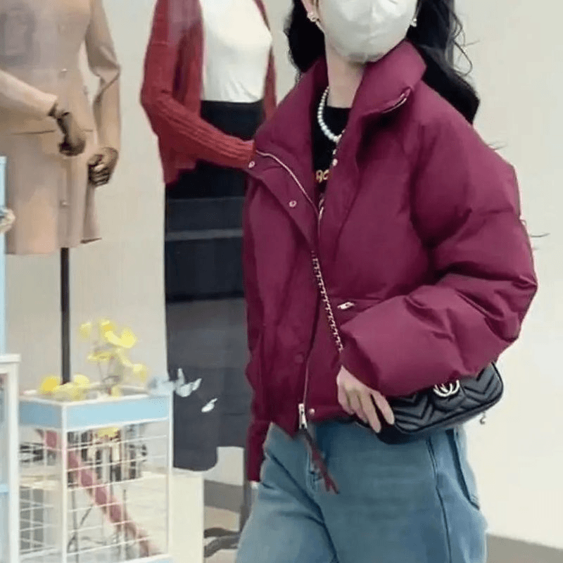 羽绒衣厚矮个子宽松立领面包服棉衣外套韩版羽绒服女款保暖秋冬