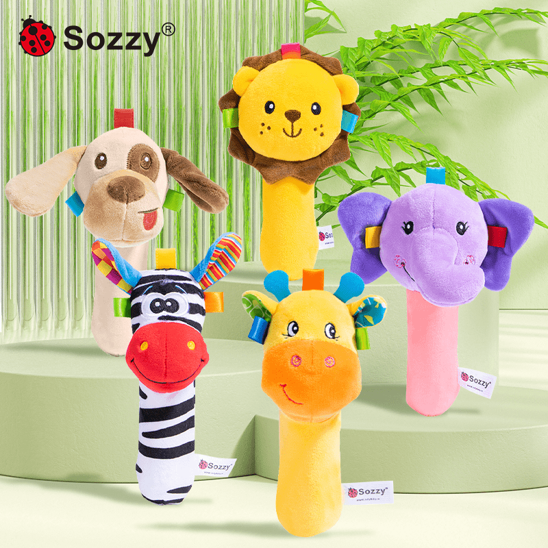 Sozzy婴儿安抚大象BB棒抓握训练玩具手摇铃（福袋离开无效）