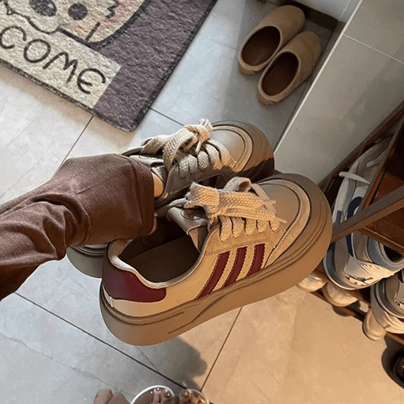 回力瑞小众复古厚底休闲板鞋女2023年秋季新款学生百搭增高