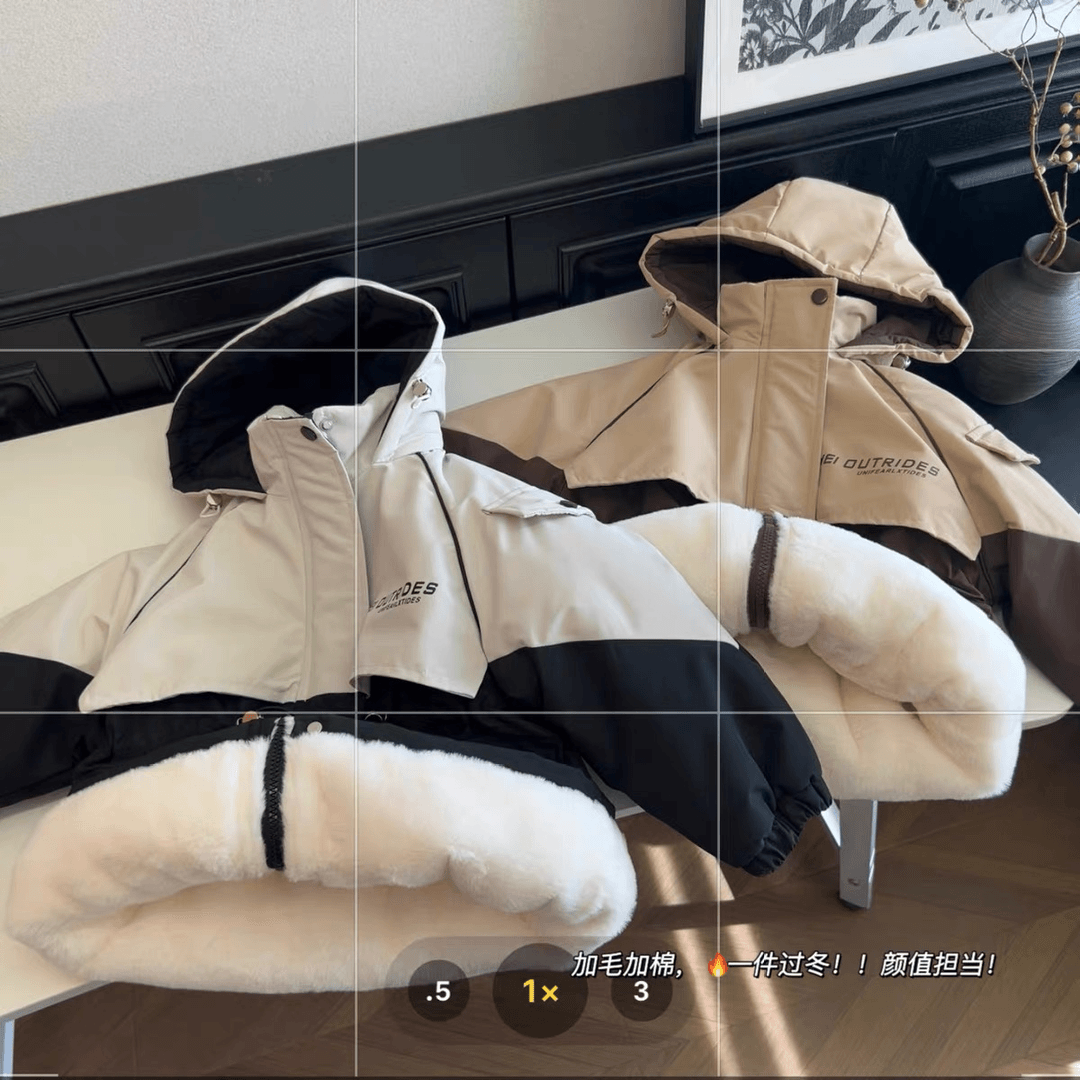 （亲子款）冲锋衣派克服加棉加厚棉衣外套加绒加厚儿童冬装棉衣外套