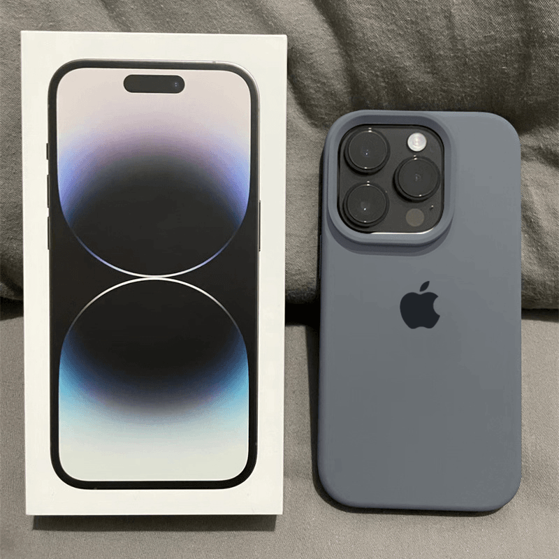 碳灰黑苹果14ProMax手机壳液态硅胶iPhone15全包13防摔12耐脏11软