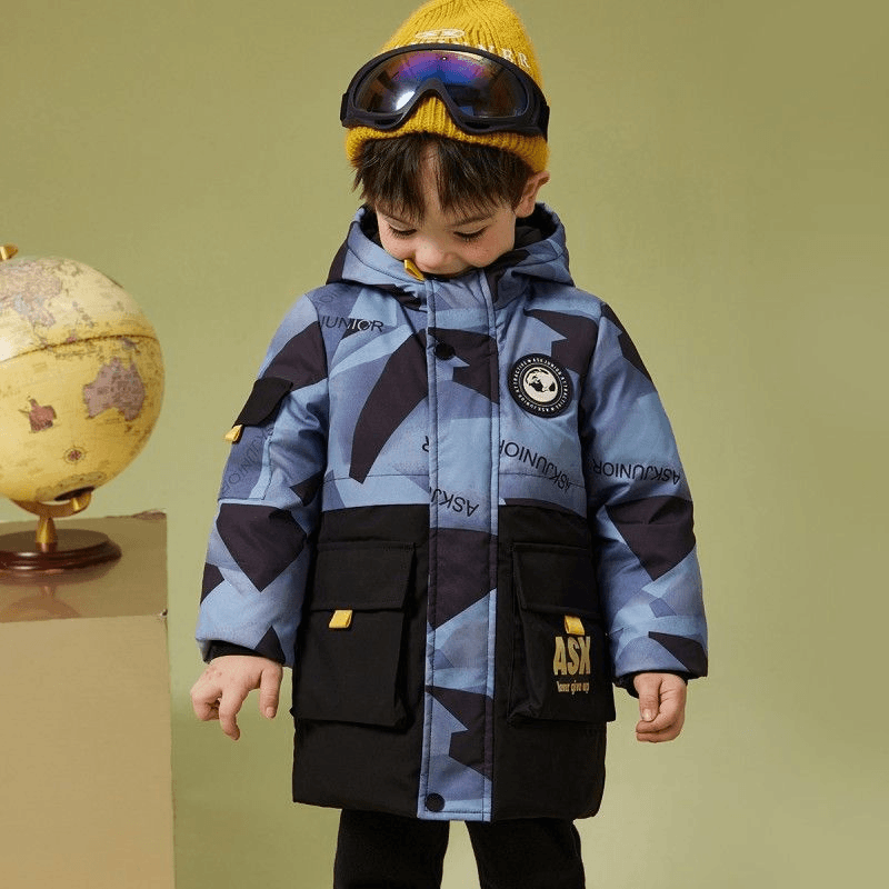 男童冬季中长款羽绒服2024年新款保暖加厚长款羽绒服