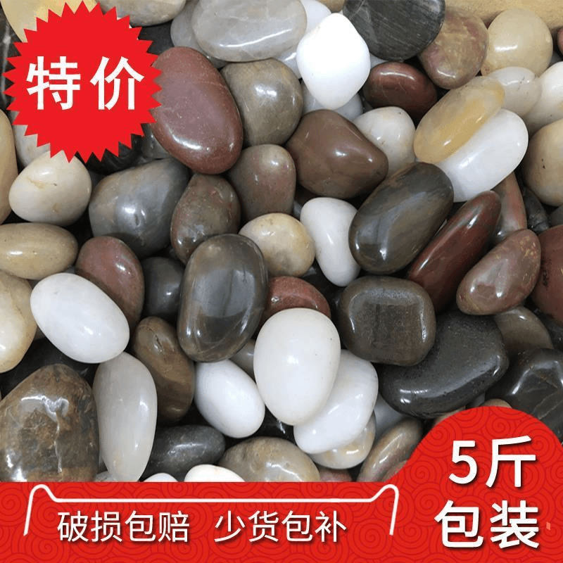 天然雨花石鹅卵石鱼缸造景原石小白石子五彩石鹅软石卵石彩色石头