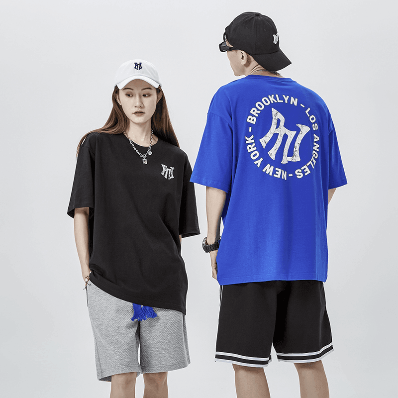 PNJ夏季百搭潮流T恤男女时尚宽松情侣休闲短袖PNJO202350-1