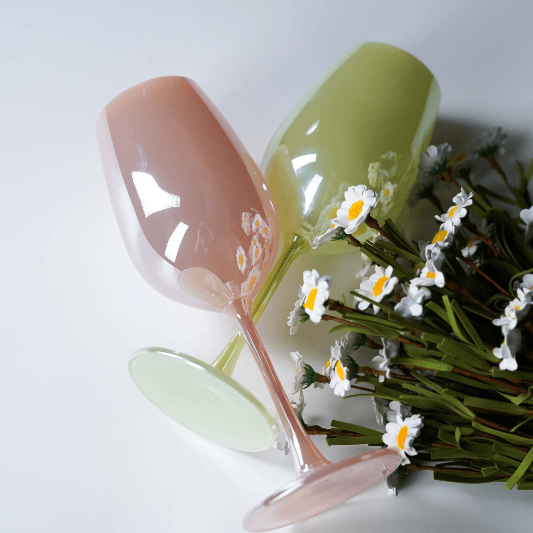 【拍一发二】轻奢珠光炫彩玻璃渐变色酒杯中古创意手工红酒杯珐琅彩