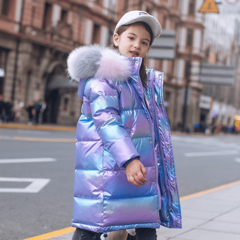 2023新款韩版儿童羽绒服女童中大童装加厚外套女孩洋气中长款冬季