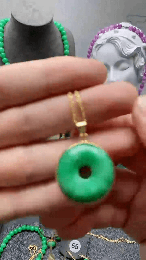 【闪购商品】翡翠吊坠(赠链)银S925镶嵌吊坠