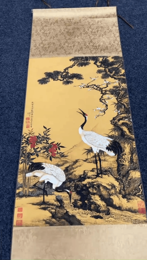【闪购商品】书法松梅双鹤图