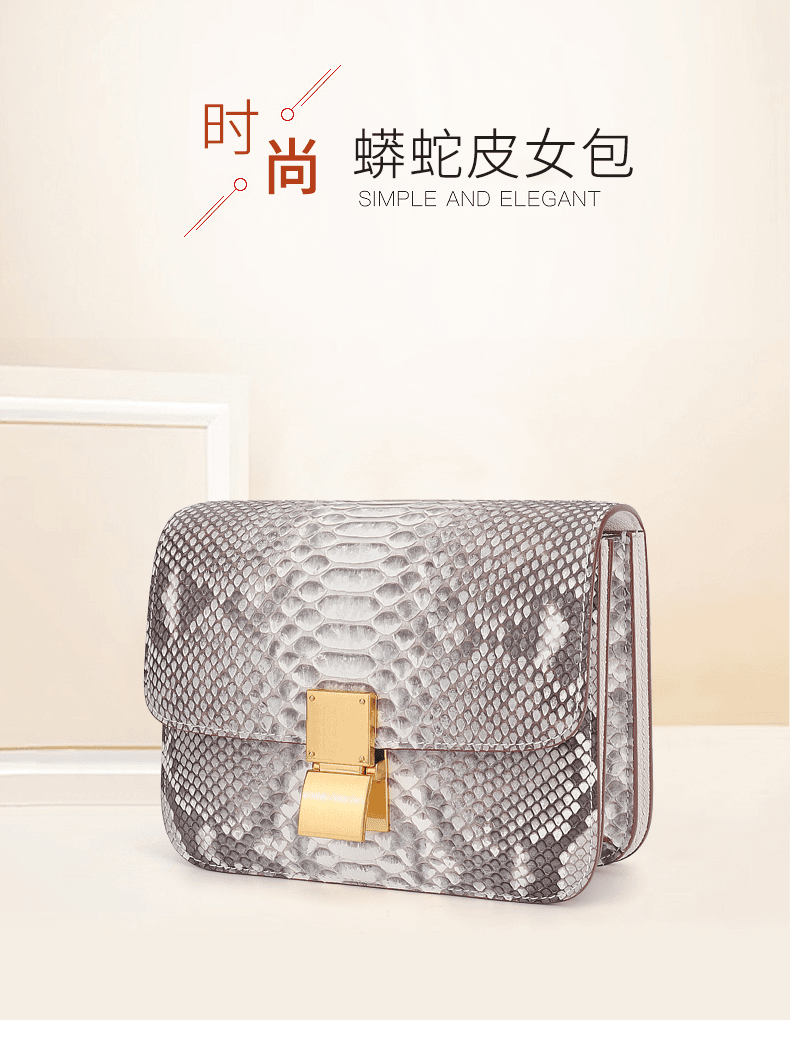 2023新款包手工软面轻奢单肩斜挎包百搭高雅蛇皮豆腐包