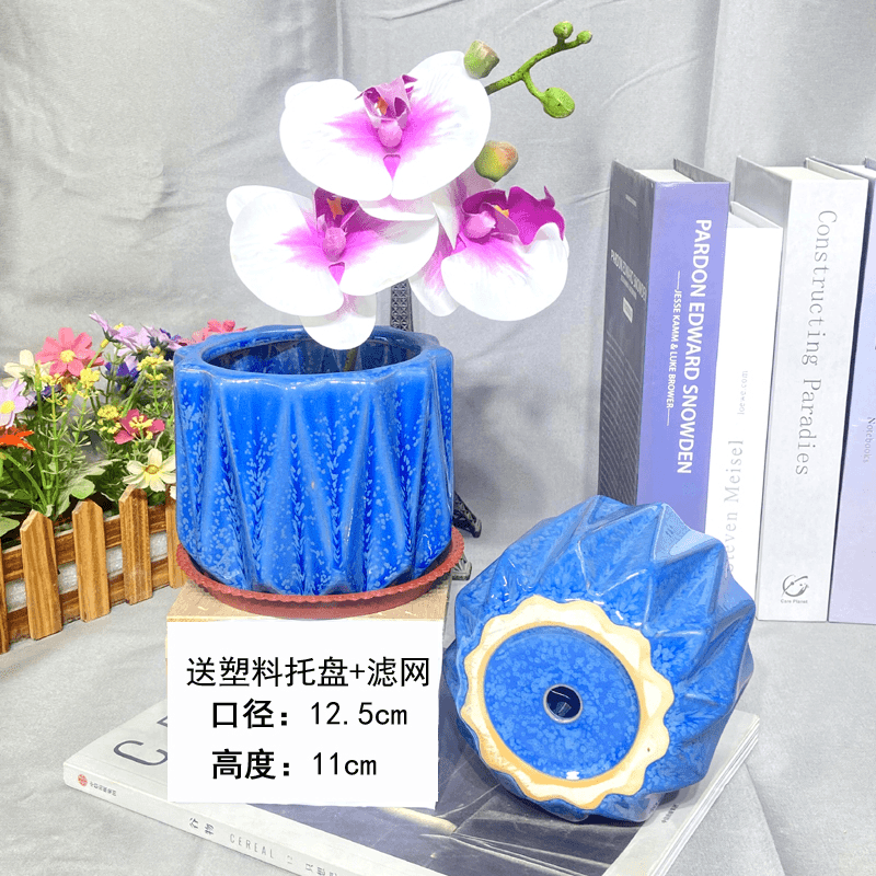 潮诚惠陶瓷花盆室内室外盆景创意多肉绿植绿萝北欧风简约清仓花盆