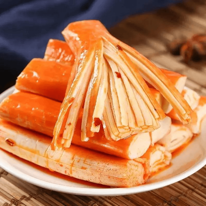 香辣手撕蟹肉棒即食网红零食小吃手撕蟹柳棒休闲食品海鲜熟食笋0g