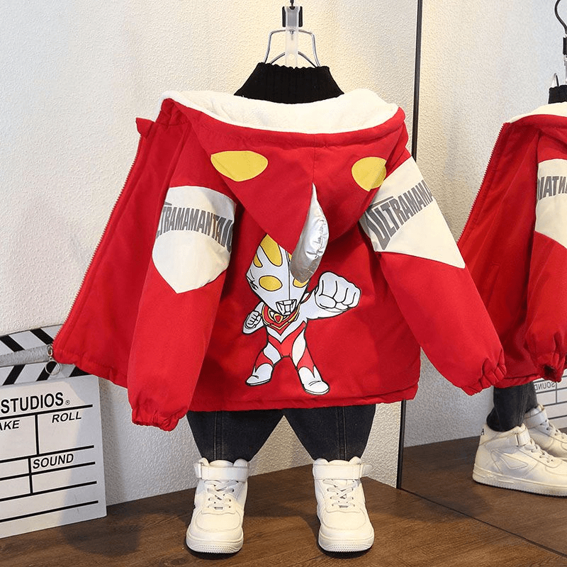 童装中童冬装连帽棉衣冬款2024新款男孩中国风衣加绒加厚棉服D81