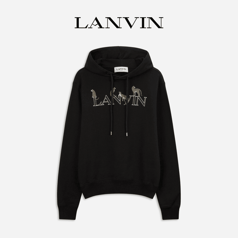 【成毅同款】LANVIN浪凡旗舰店招财进「豹」系列刺绣男女同款卫衣帽衫