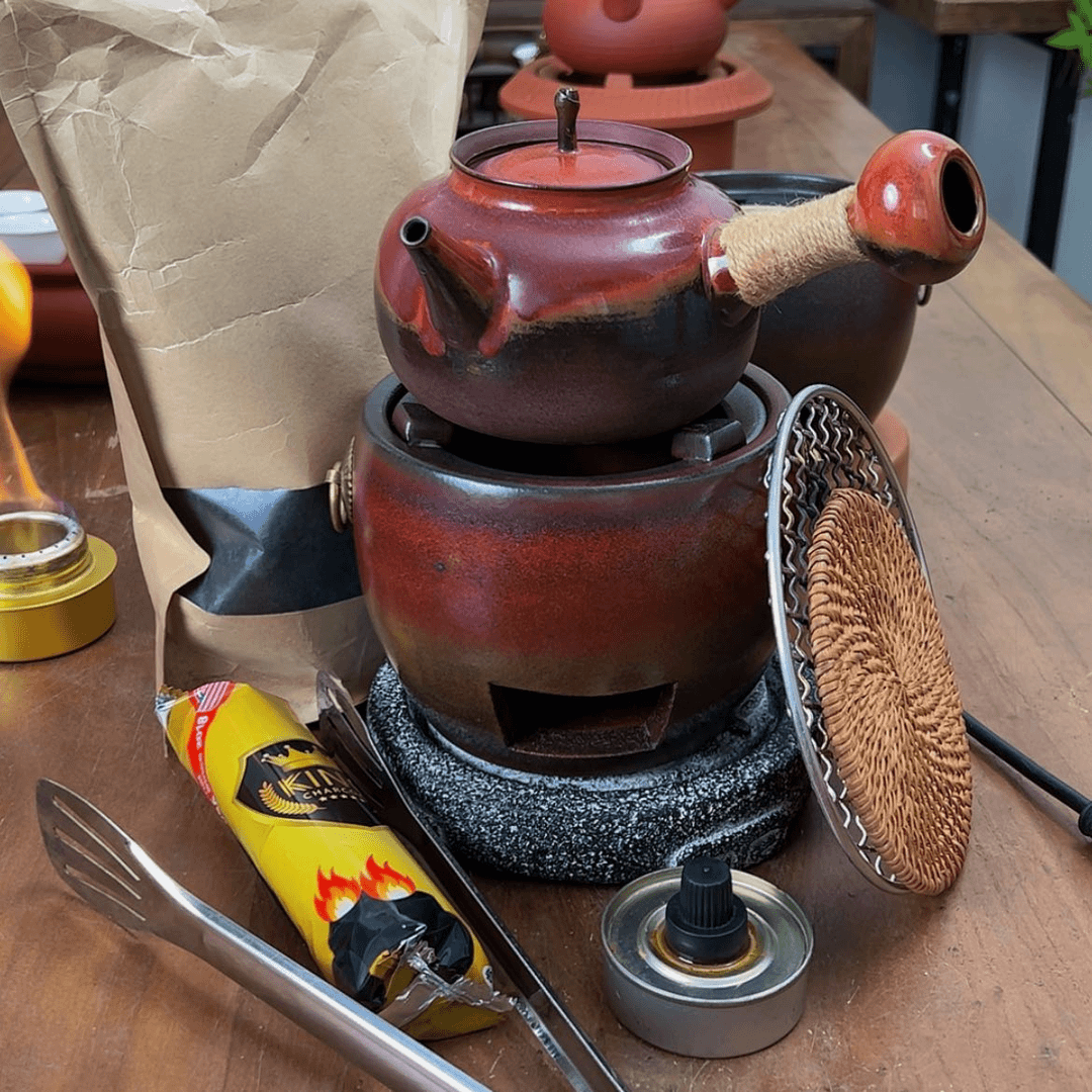 【闪购商品】复古炉加苹果壶9件套