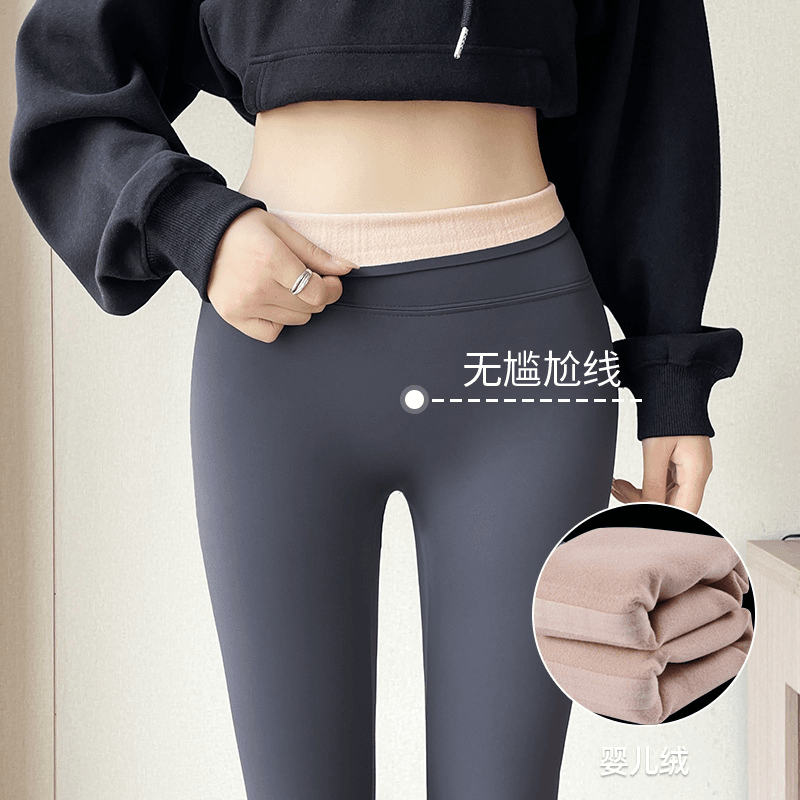 瑜伽鲨鱼裤鲨鱼裤女外穿秋冬季加厚高腰收腹紧身打底裤冬款芭比裤