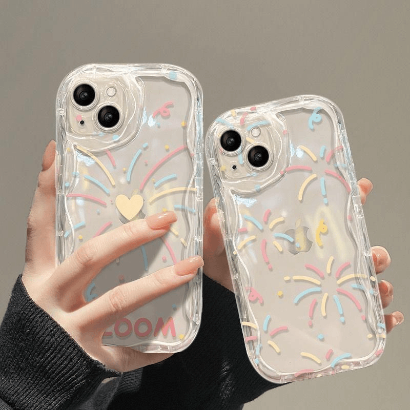 适用新款满屏烟花苹果14手机壳全包防摔iPhone13Proma波浪12/11/x
