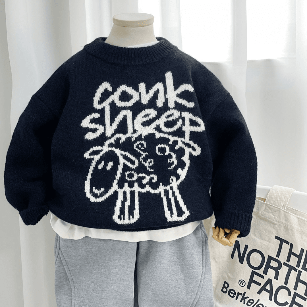 【小扬哥推荐】男童毛衣2023秋冬新款加厚酷黑中小童冬装新款保暖