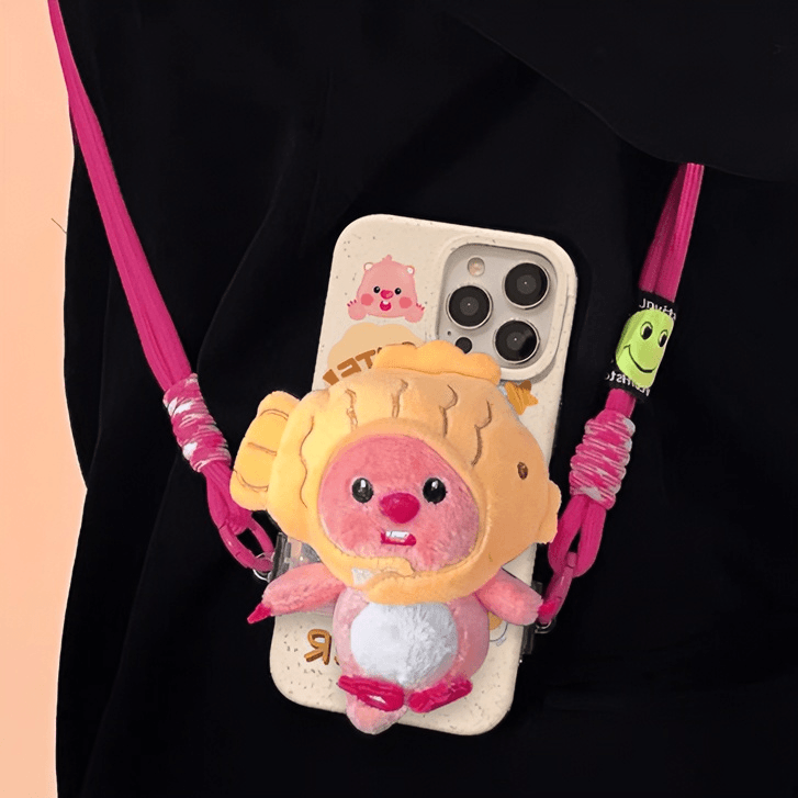 可爱卡通斜跨公仔适用苹果15手机壳iPhone13/14promax新款12全包