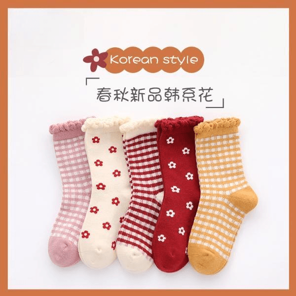 儿童袜子中筒袜秋冬款棉袜女童女中大童袜秋季小女孩公主袜花边