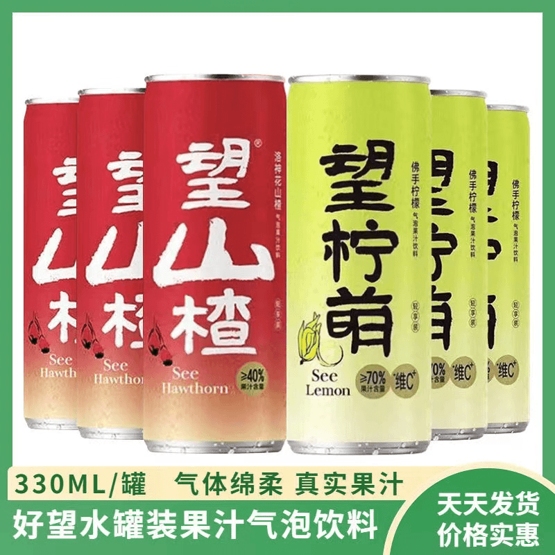望山楂柠檬味饮料330ml瓶高端网红款运动SEE HAWTHORN/望山楂饮料
