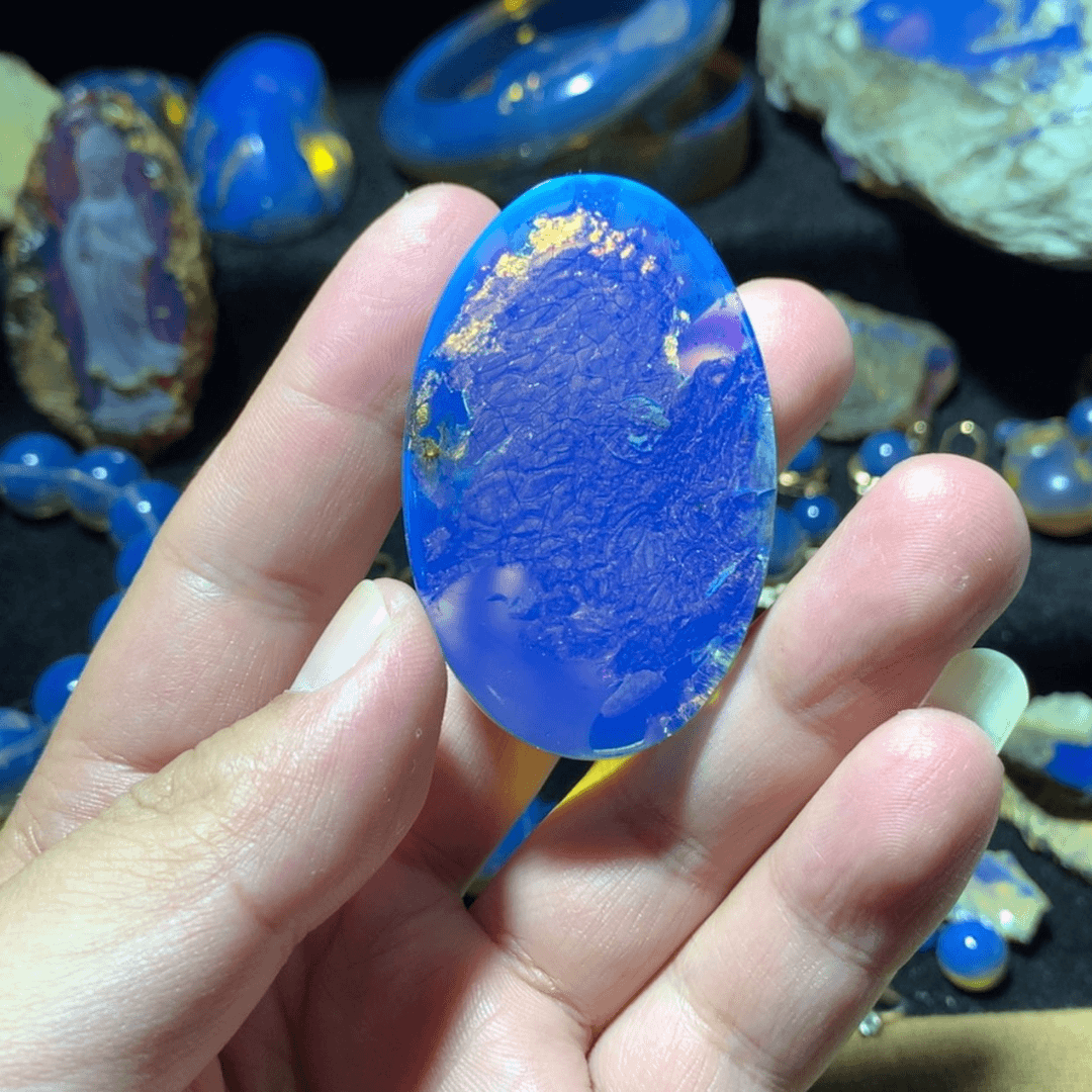 【闪购商品】蓝珀裸石未镶嵌蓝**藏