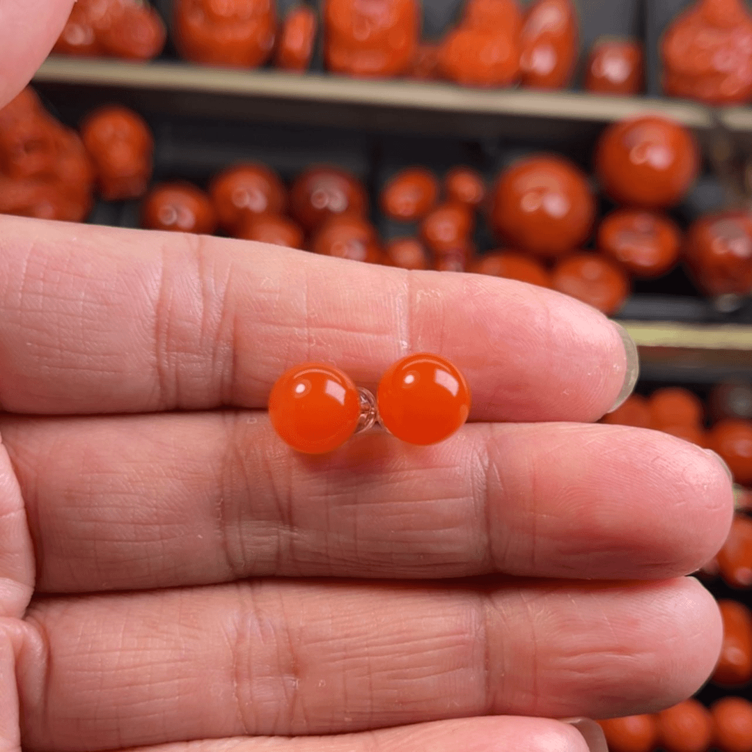 【闪购商品】南红玛瑙耳环未镶嵌M**g