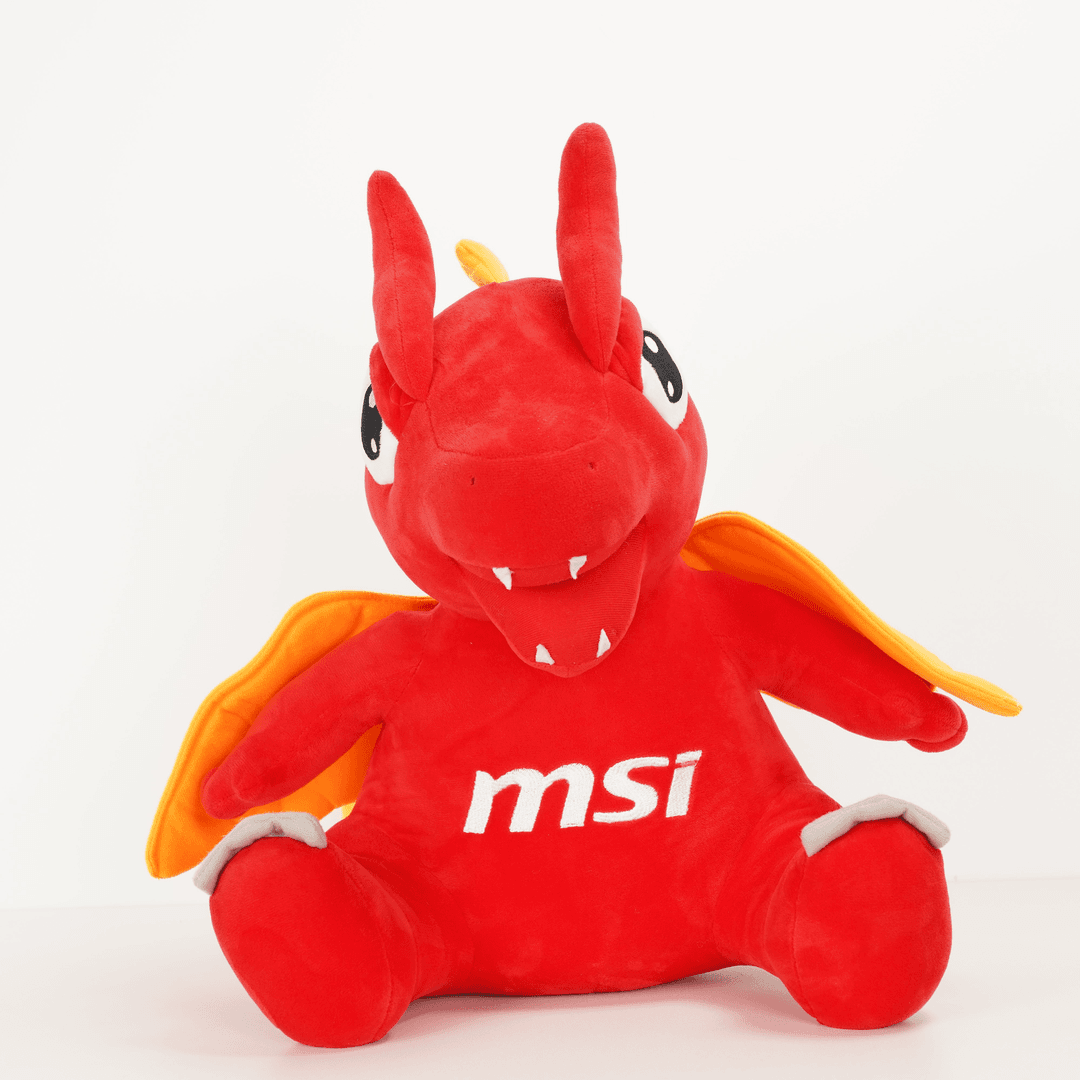 MSI微星大红龙毛绒公仔