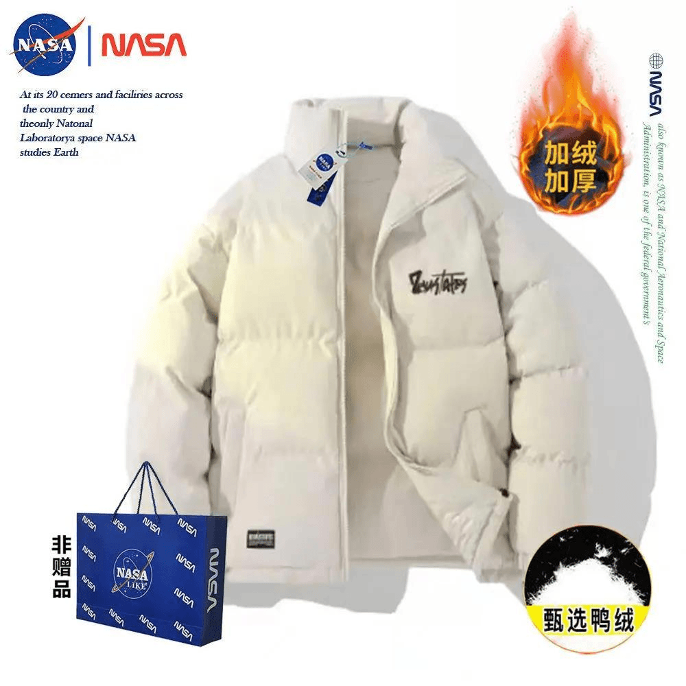 NASA联名字母立领棉服加厚新款冬季ins潮小众面包服外套男宽松