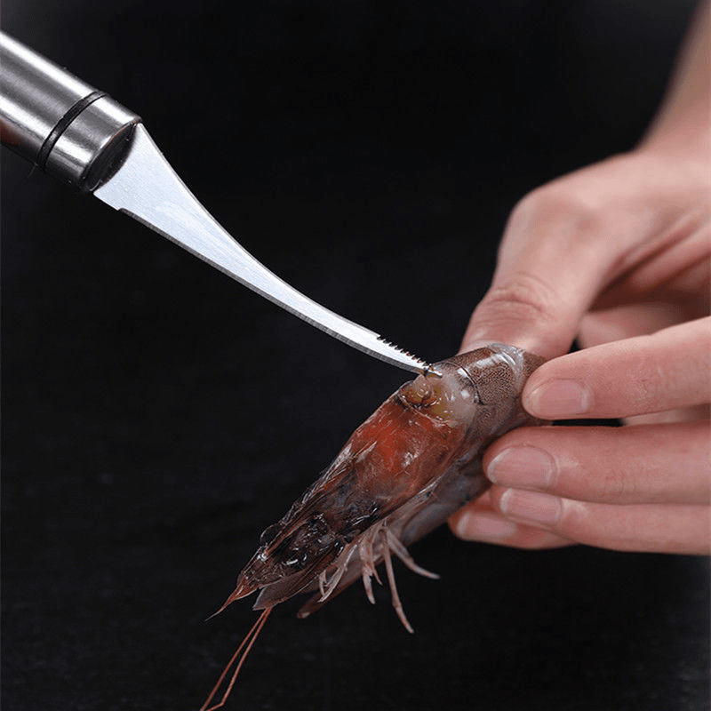 【点砚】不锈钢亮面精细多功能去虾线剖鱼肚开虾背剥虾工具品质