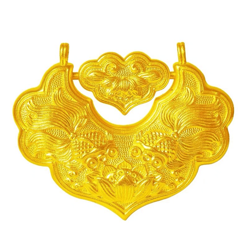 BORMOND/泊漫足金999锦鲤锁包古法黄金手工吊坠小金锁多样发一件