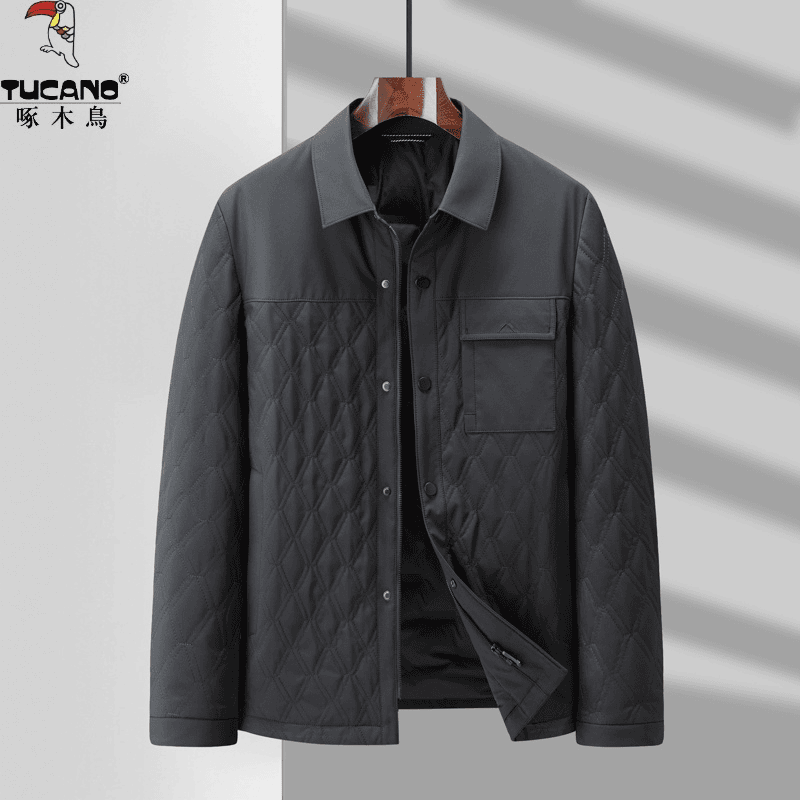 啄木鸟羽 绒服新款冬季商务加厚保暖外衣2023中青年男士冬装外套