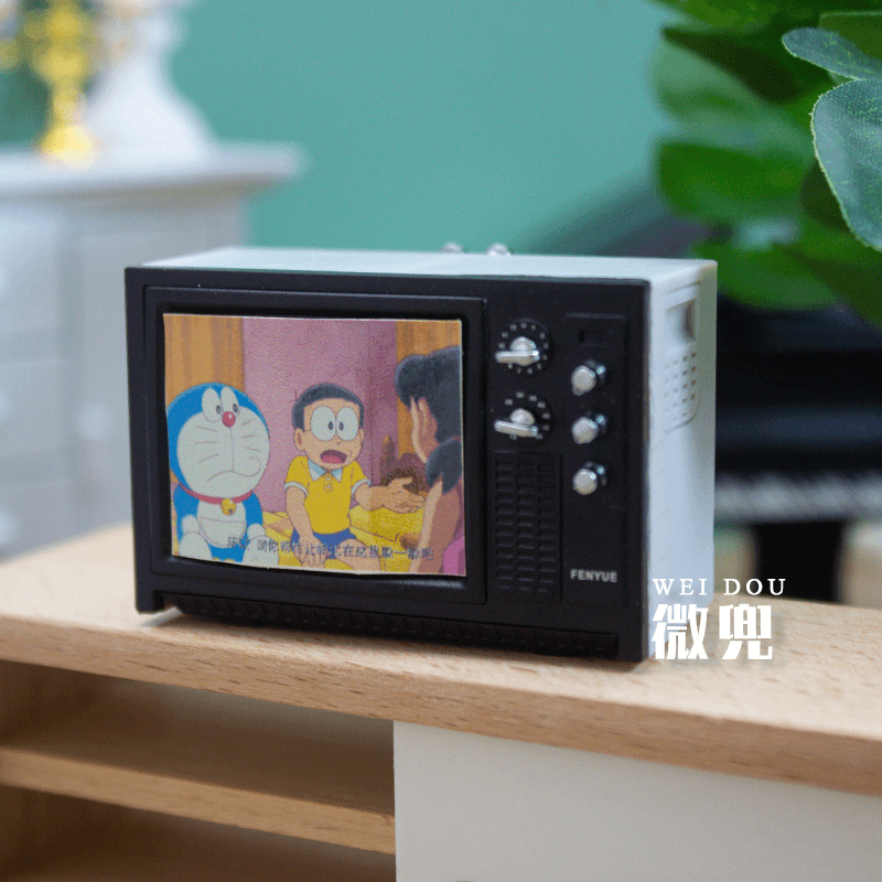 迷你复古电视机模型微缩家电娃娃屋拍摄道具家具