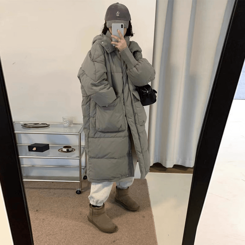 爆款羽绒服双特卖冬新款羽绒羽绒服女中长款连帽韩版大口同