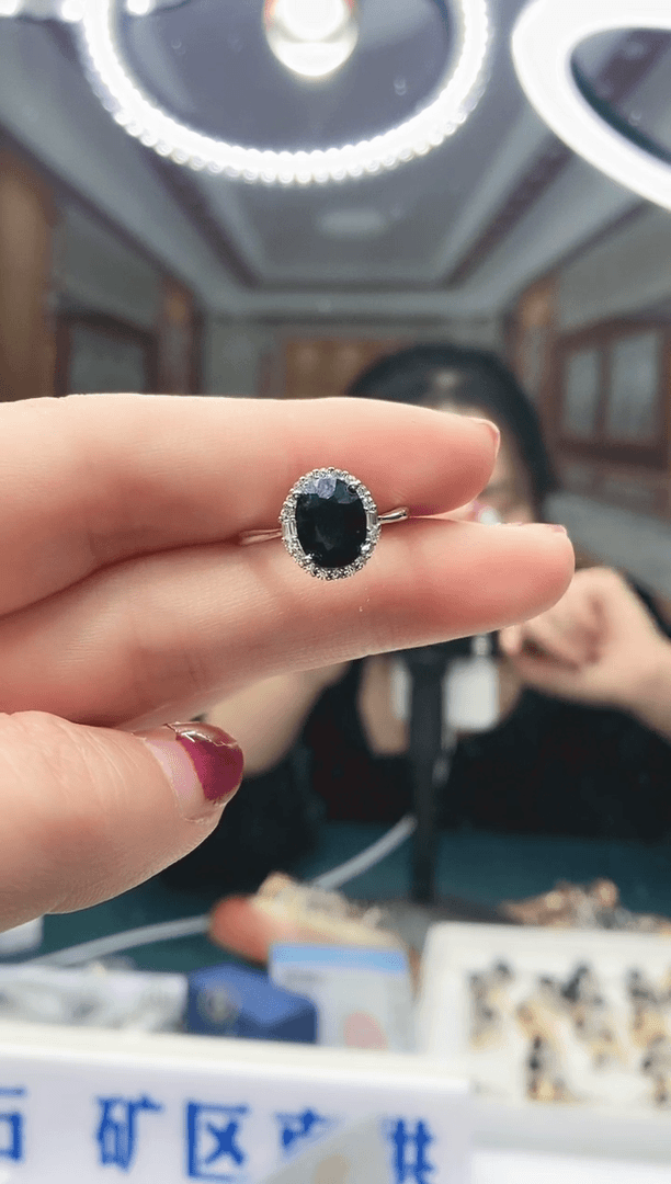 【闪购商品】蓝宝石戒指银S925镶嵌一枚