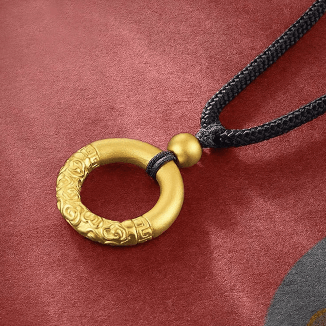 合金吊坠 金箍圈圈圈项坠女款手工编绳百搭时尚素款编织实心传承