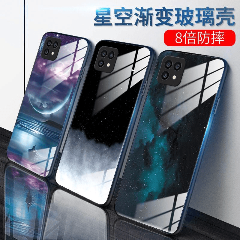适用于OPPOa72 5g手机壳A72 5G星空渐变男防摔玻璃硬壳全包式