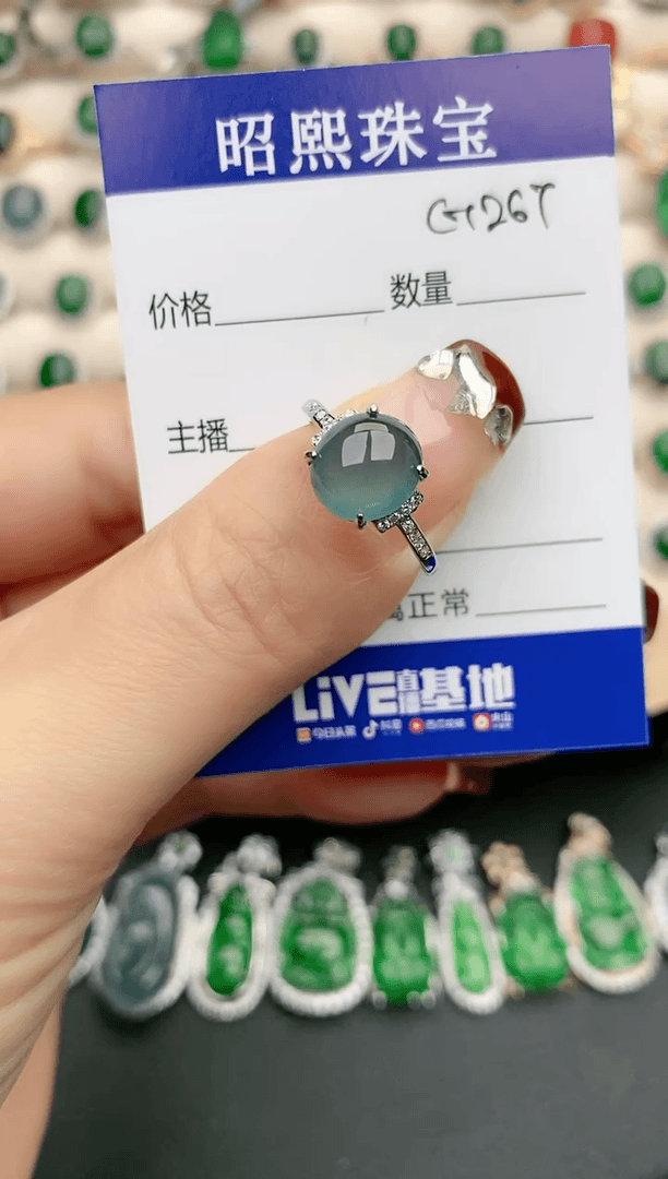 【闪购商品】翡翠戒指银S925镶嵌1