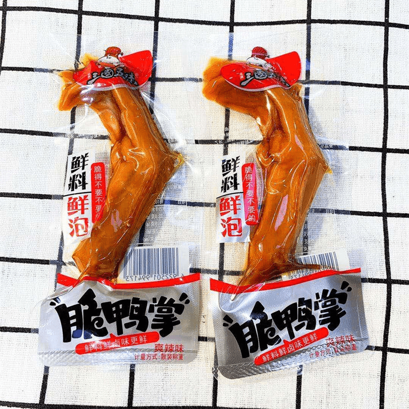 三国五味脆鸭掌卤鸭掌藤椒味五香味爽辣味鸭爪独立小包500克