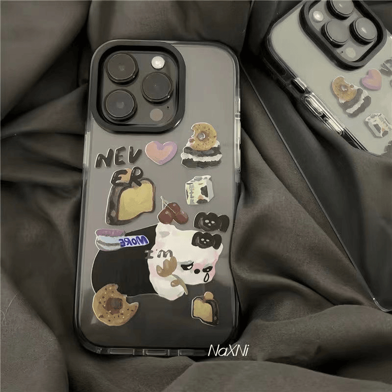 可爱插画小熊苹果14promax手机壳iPhone13全包防摔12硅胶11卡通xs