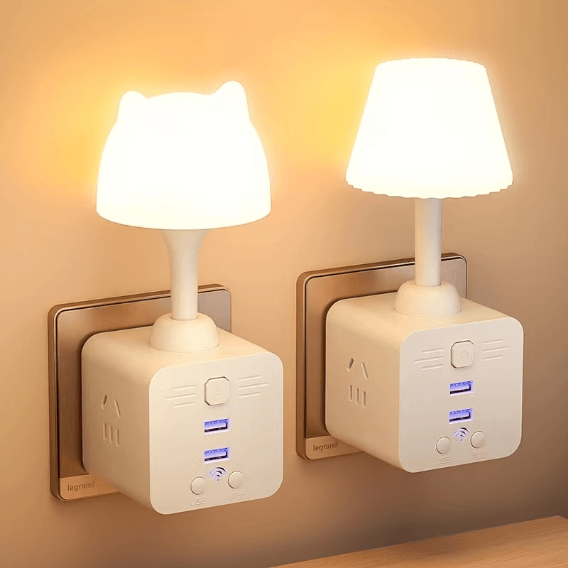 公正牛遥控插电小夜灯插座床头卧室睡眠婴儿喂奶月子宝宝护眼台灯
