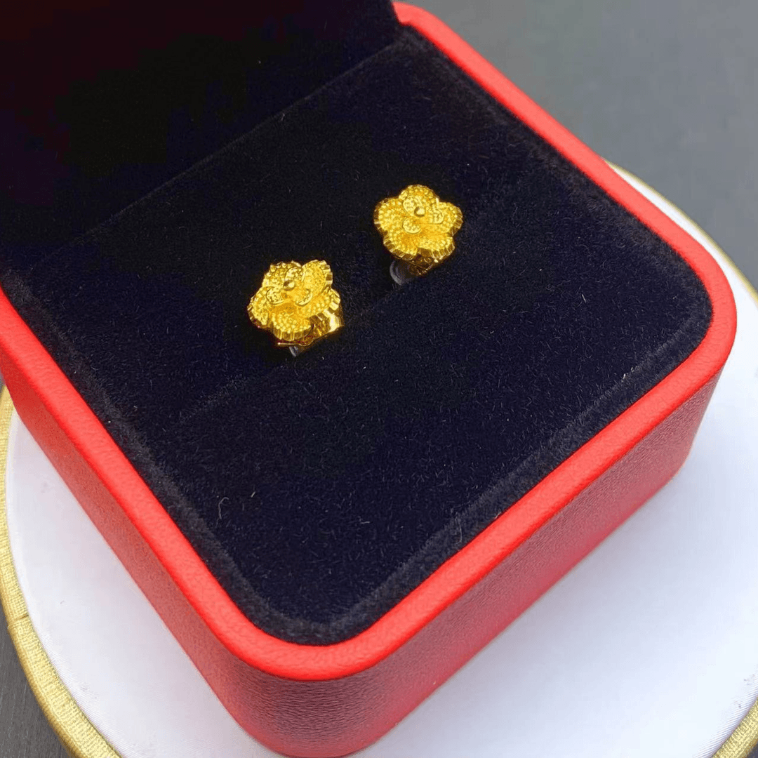 耳饰 富贵花耳钉  女款时尚百搭经典精美耳钉